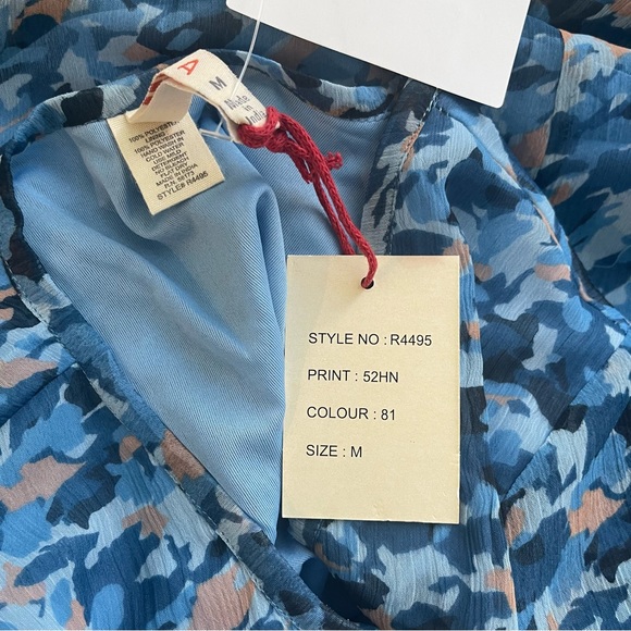 Raga Neela Long Sleeve Maxi Dress In Light Multi Blue- New With Tag- Reemoly - Picture 14 of 14